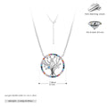 S925 Sterling Silver Colored Zircon Tree of Life Necklace