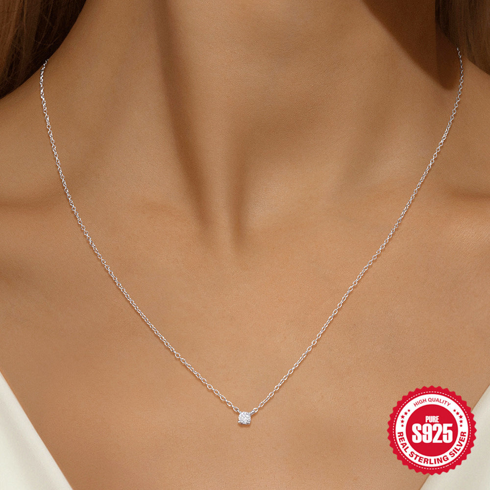S925 Sterling Silver Solitaire Moissanite Necklace