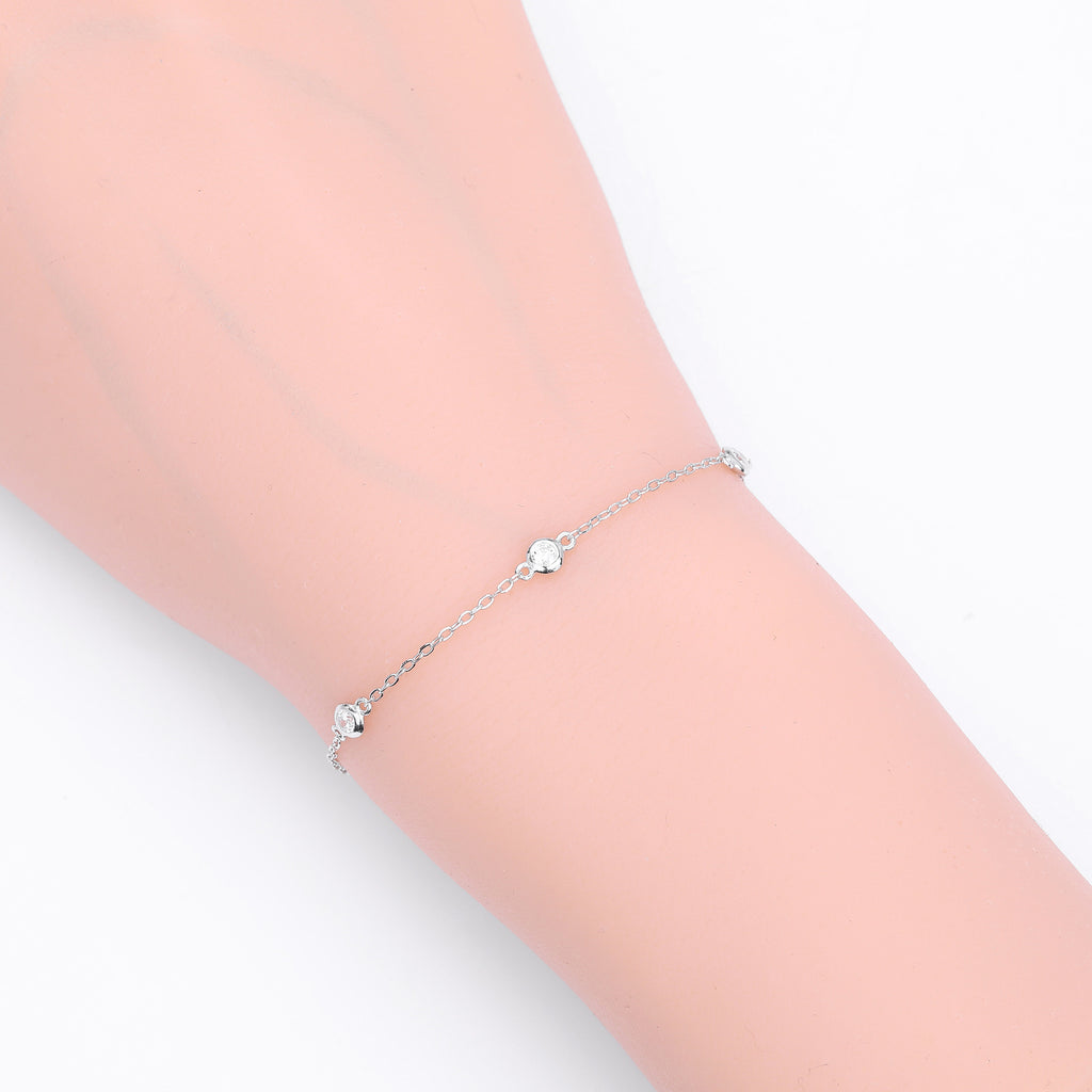 S925 Sterling Silver and Zircon Bracelet