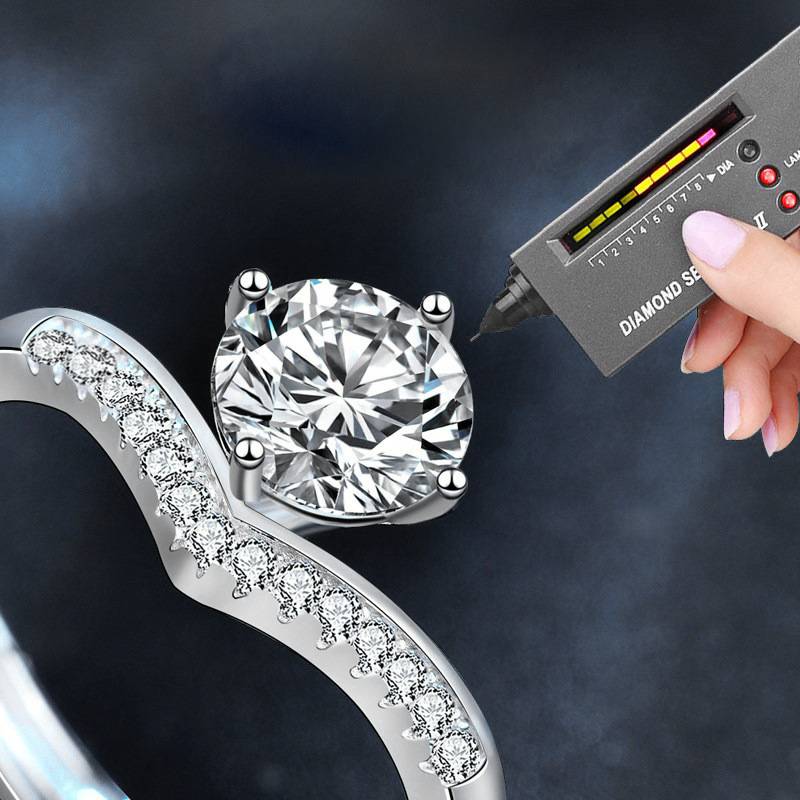 S925 Sterling Silver Heart Moissanite Ring