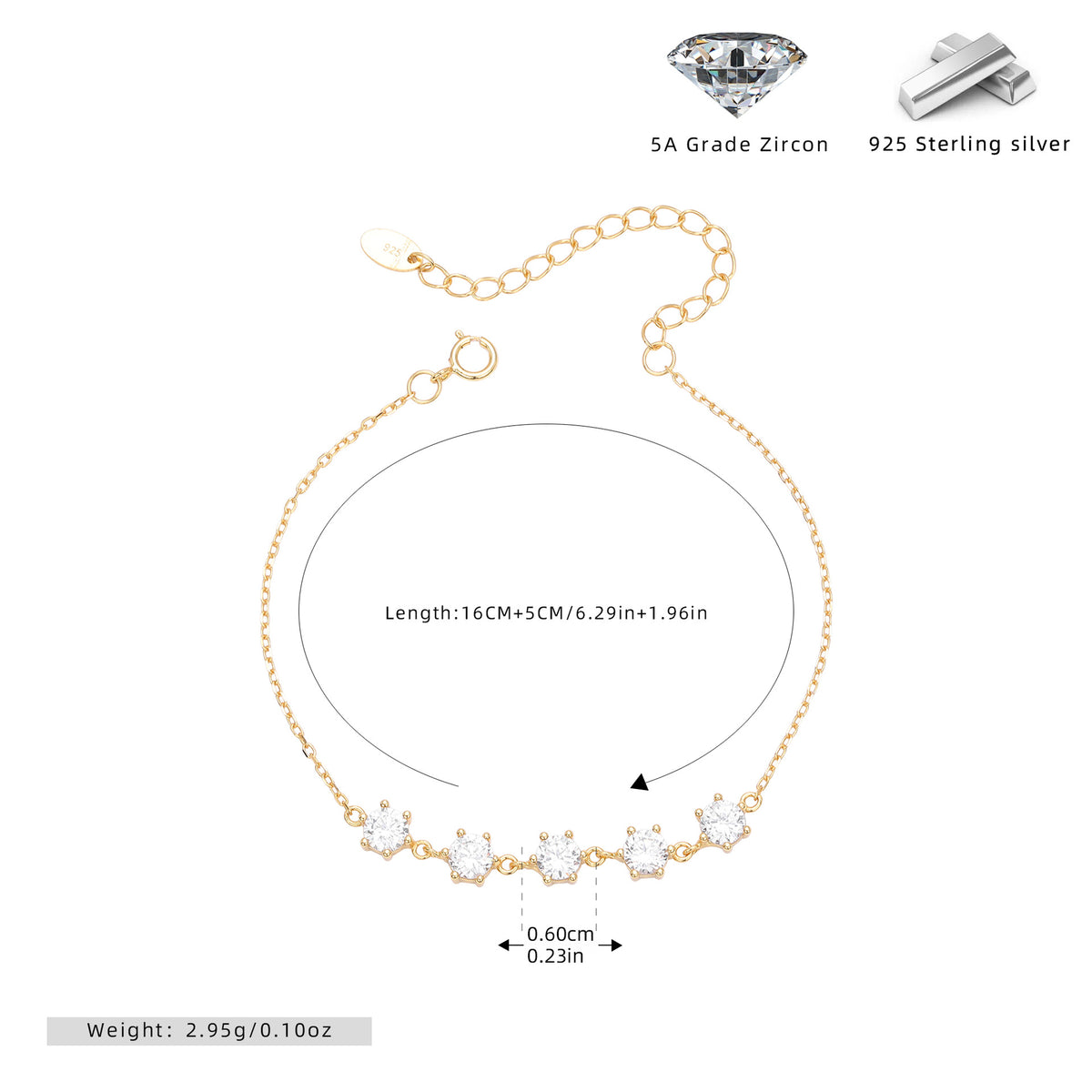 S925 Sterling Silver Starry Sky Bracelet