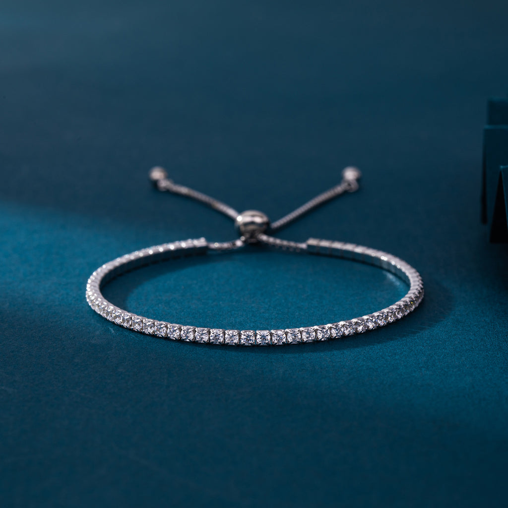 S925 Sterling Silver Micro-Pave Zircon Bracelet