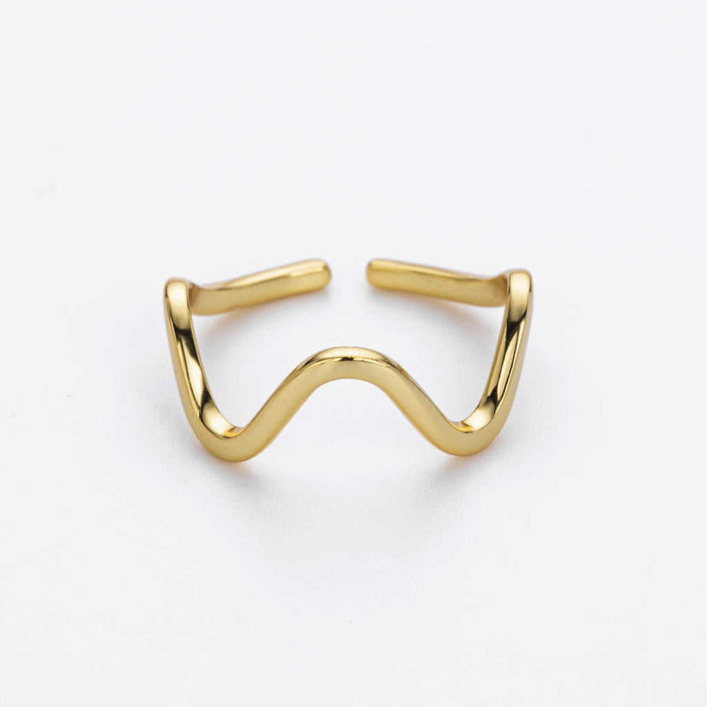 S925 Sterling Silver Ring, Stylish and Simple Wavy Lines