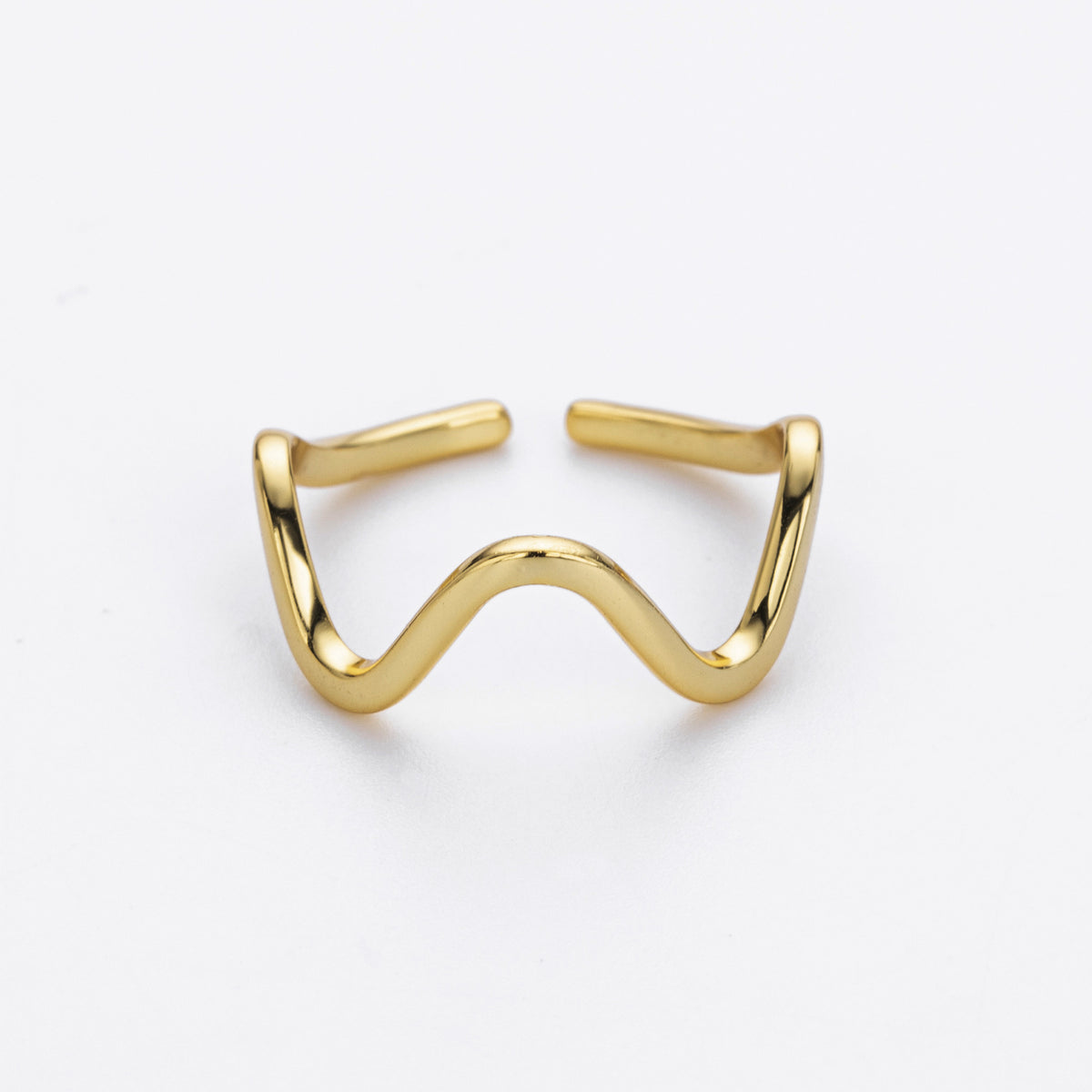 S925 Sterling Silver Ring, Stylish and Simple Wavy Lines