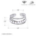 S925 Sterling Silver Elegant and Stylish Open Ring with Pearl Inlay
