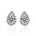 925 Sterling Silver Teardrop Moissanite Stud Earrings