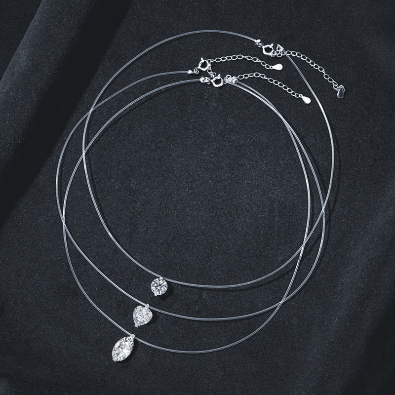 S925 Sterling Silver Moissanite Egg-Shaped Pendant Necklace