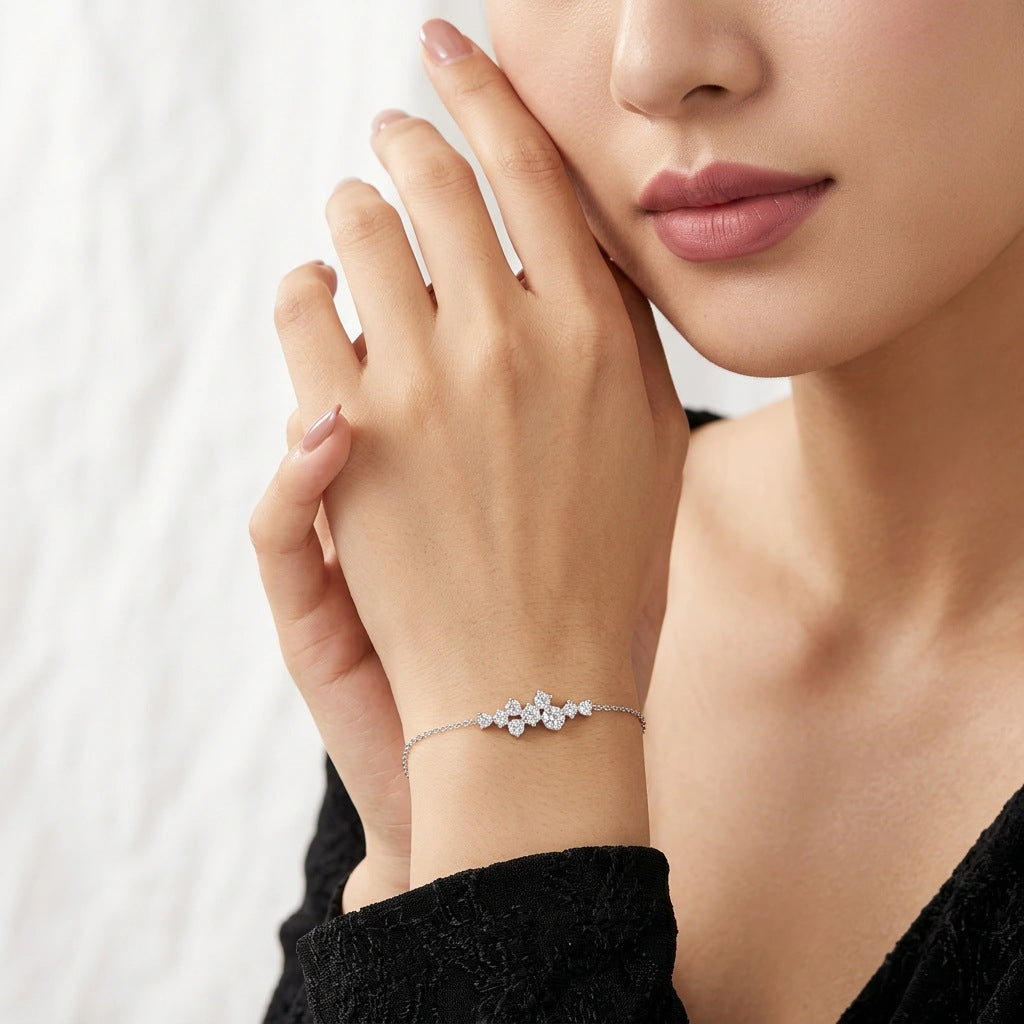 Non-fading S925 silver moissanite bracelet