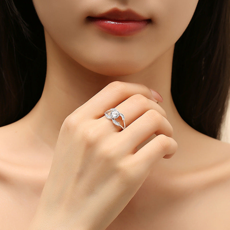 S925 Sterling Silver Moissanite Pairs of C Ring