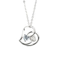 S925 Sterling Silver Double Love Moissanite Pendant Necklace