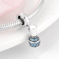 S925 Sterling Silver Nail Polish Cosmetic Blue Zircon Pendant