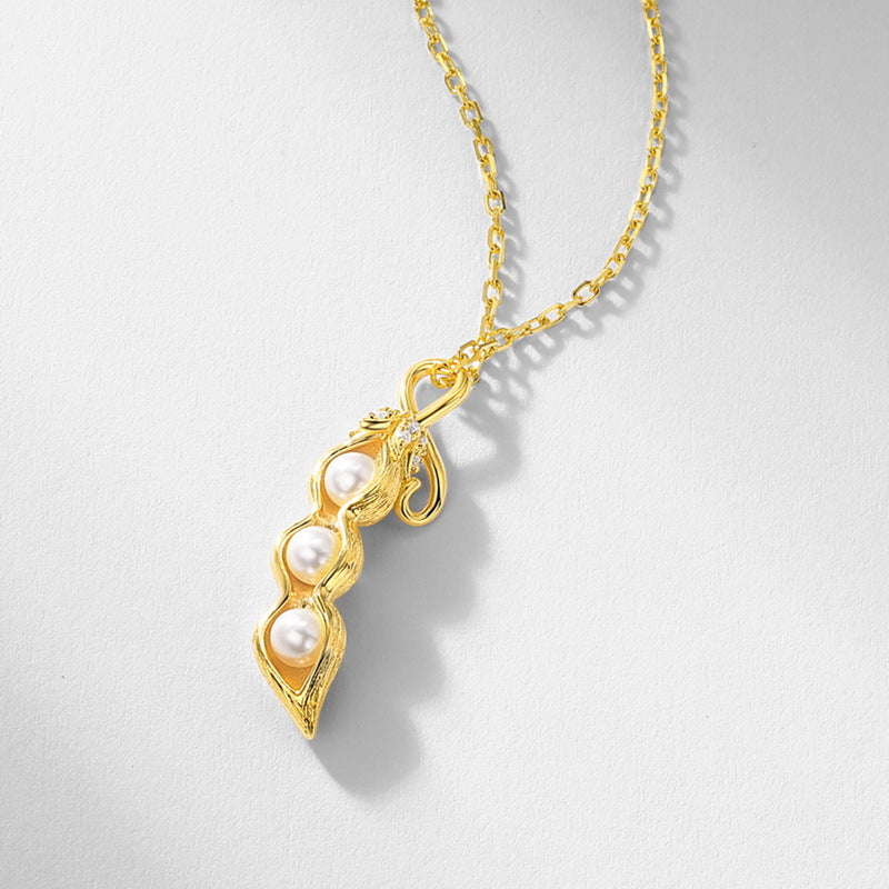 S925 Sterling Silver Pearl Pod Pendant Necklace