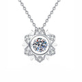 S925 Sterling Silver Snowflake Pendant Moissanite Necklace