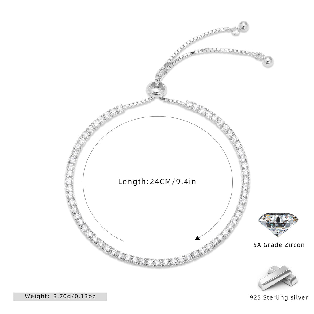 S925 Sterling Silver Micro-Pave Zircon Bracelet