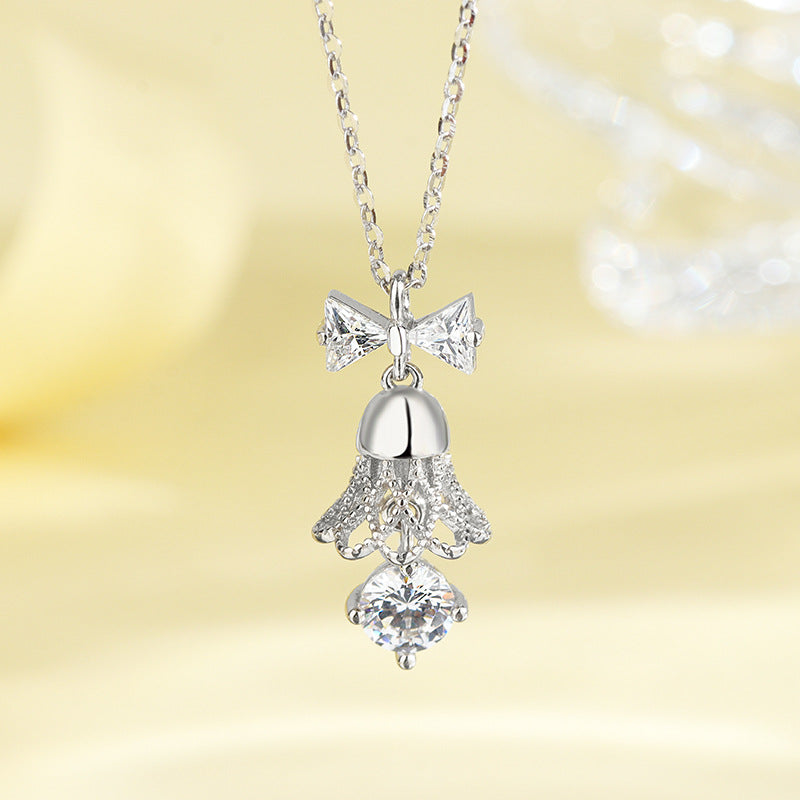S925 Sterling Silver Christmas Bell Necklace