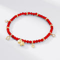S925 Sterling Silver Horse Year Red Agate Beaded Bracelet