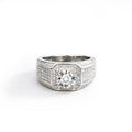 S925 Sterling Silver Classic Man's Moissanite Ring 