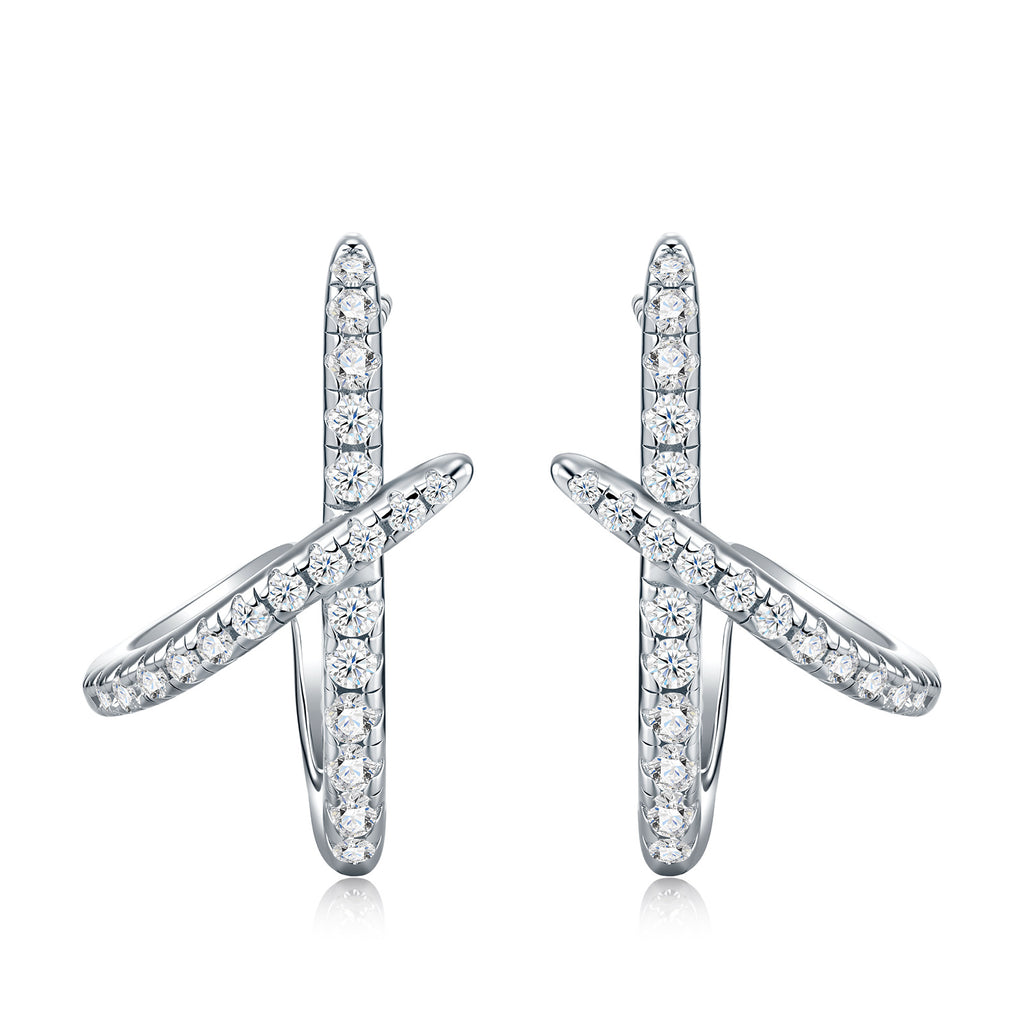 S925 Silver Bold Geometric Moissanite Earrings