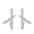 S925 Silver Bold Geometric Moissanite Earrings