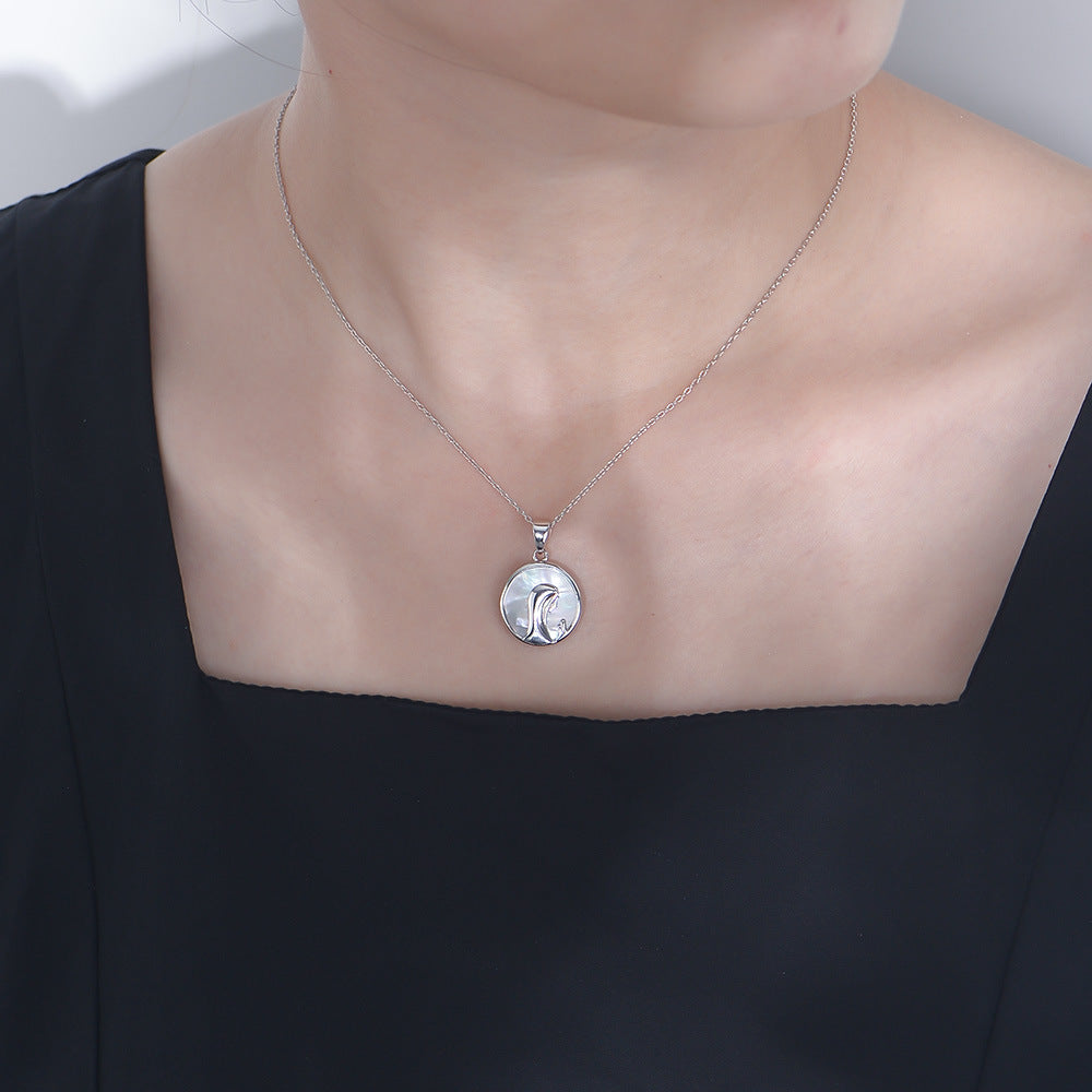 S925 Sterling Silver Natural White Shell Necklace
