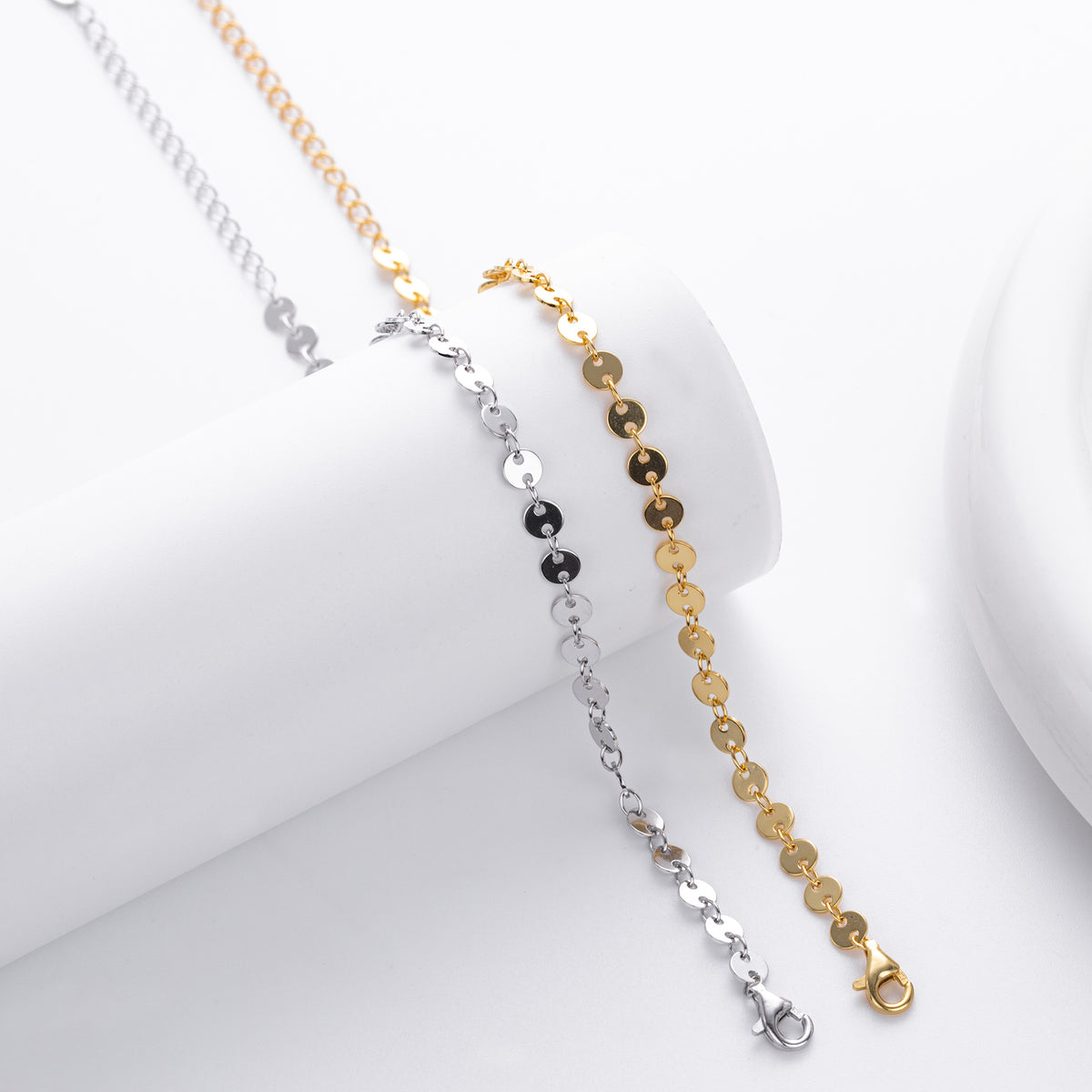S925 Sterling Silver Disc Bracelet
