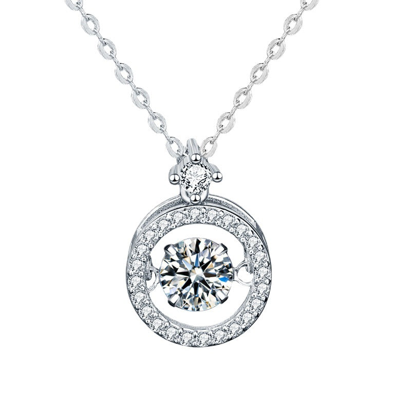 S925 Sterling Silver Moissanite Pulsatile Heart Necklace