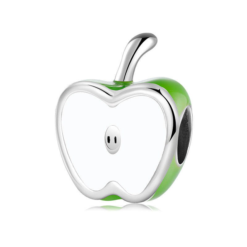 S925 Sterling Silver Green Apple Bead Pendant