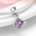 S925 Sterling Silver Purple Butterfly Zircon Pendant