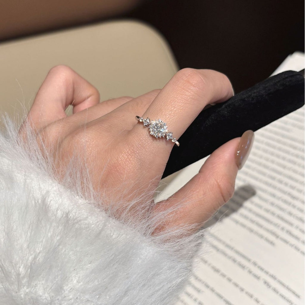 S925 Sterling Silver Square Moissanite Ring