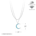 S925 Sterling Silver Moon Double Layer Necklace