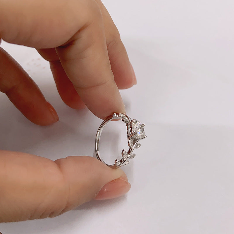 S925 Sterling Silver “Laurel Goddess” Moissanite Ring