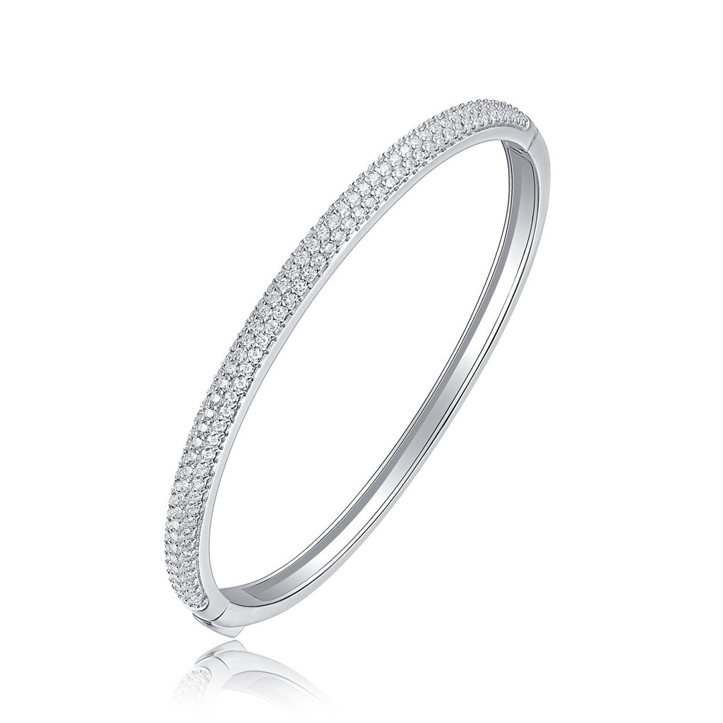 925 Sterling Silver Moissanite Bracelet with Adjustable Clasp