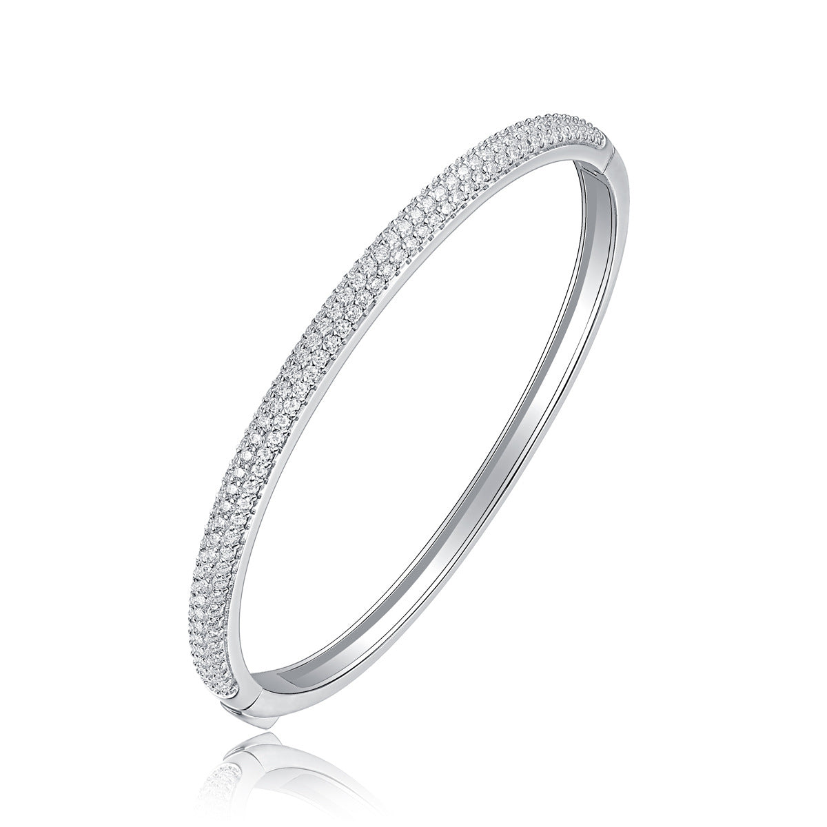 925 Sterling Silver Moissanite Bracelet with Adjustable Clasp
