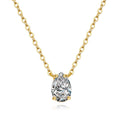 Pear Cut Moissanite Solitaire Necklace in 925 Sterling Silver