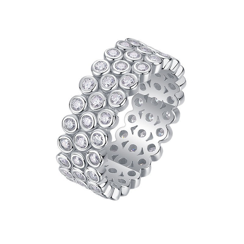 S925 Silver Moissanite Full-Eternity Ring