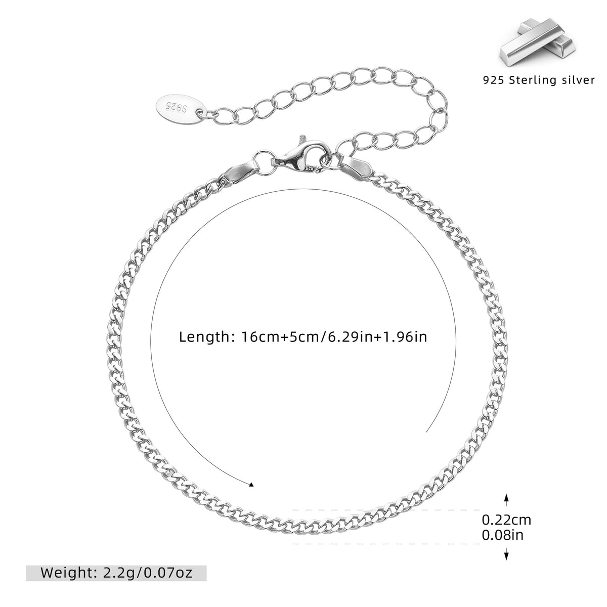 Cross-border new arrival S925 sterling silver bracelet