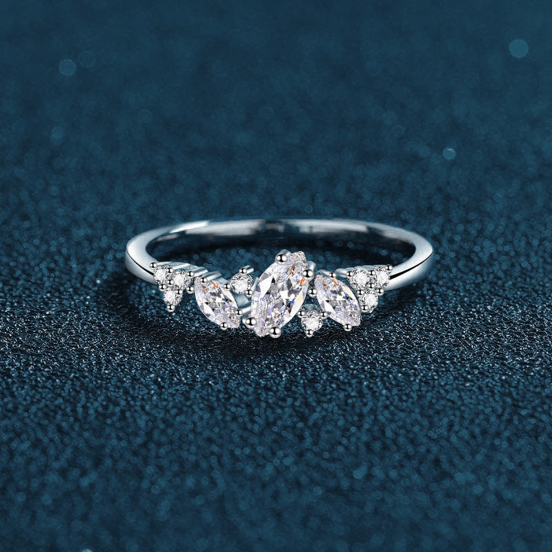 S925 Sterling Silver Starry Sky Moissanite Ring