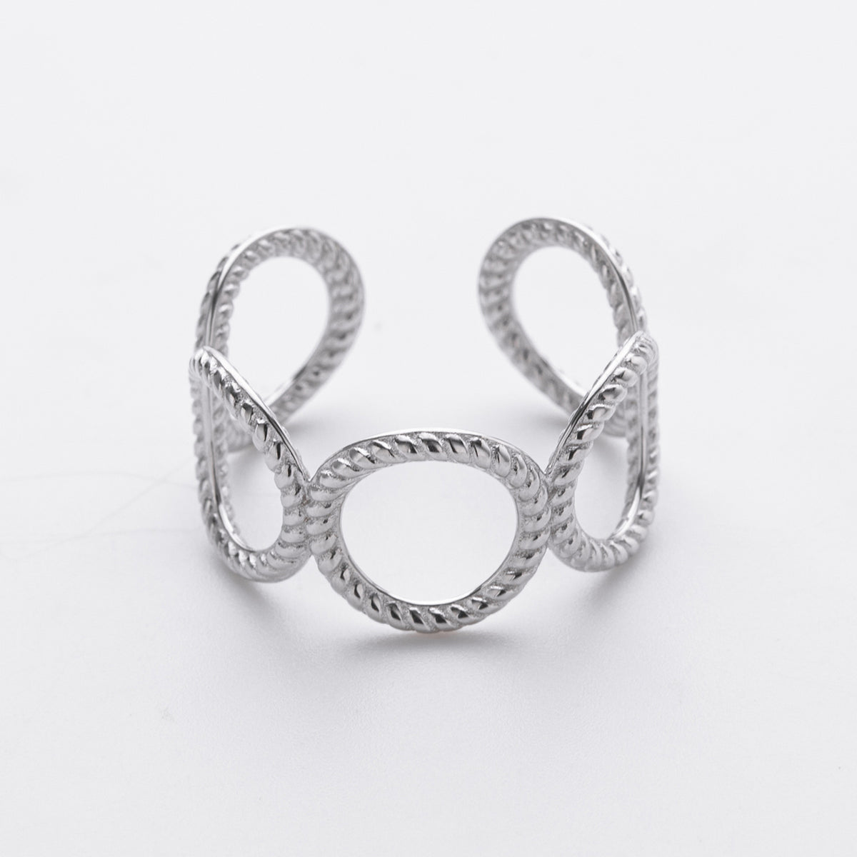 Stylish and unique braided band ring in S925 sterling silver
