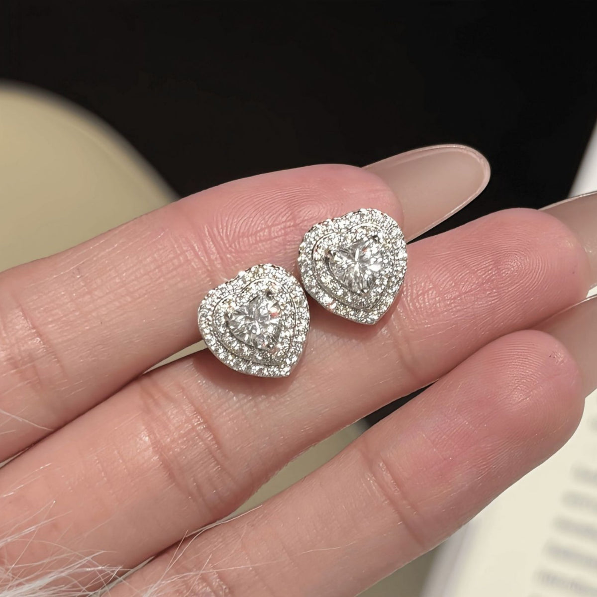 S925 Sterling Silver Moissanite Stud Earrings