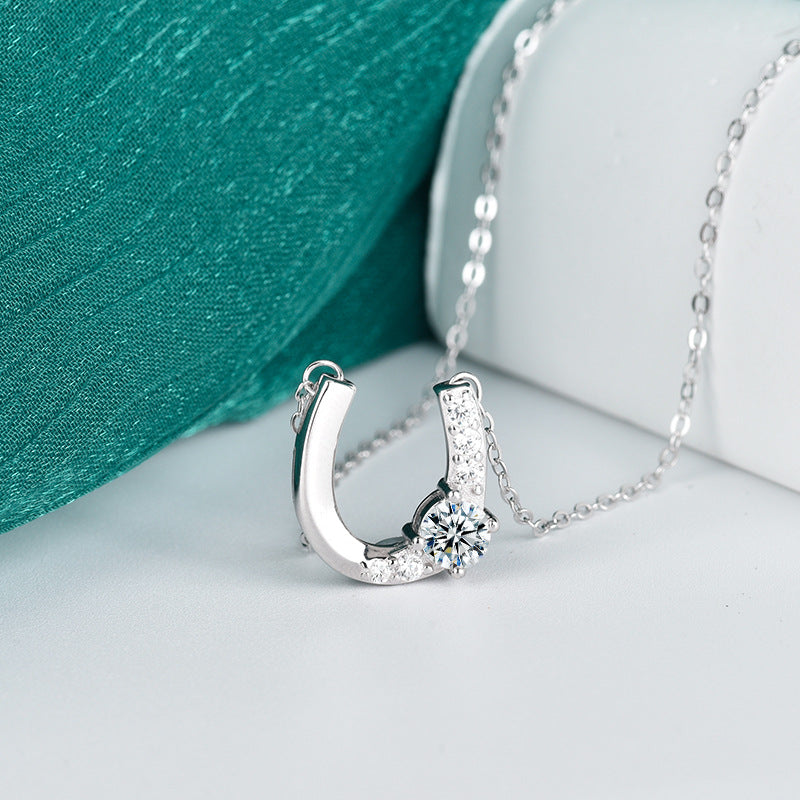S925 Sterling Silver Moissanite Shadow Streamer Pendant Necklace