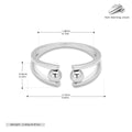European and American S925 sterling silver double-layered beaded ring with adjustable opening