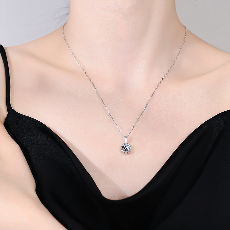 S925 Sterling Silver Moissanite Bubble Pendant Necklace