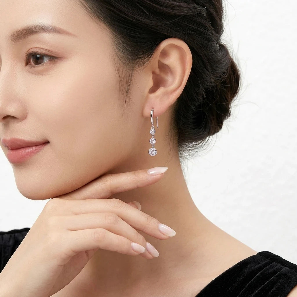 S925 Silver Moissanite Hook Earrings