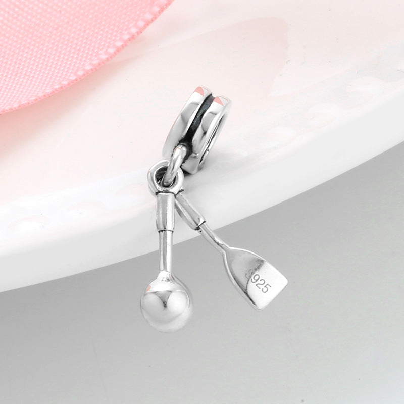 S925 Sterling Silver Spoon and Fork Pendant