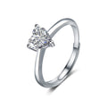 925 Sterling Silver Moissanite Heart Ring