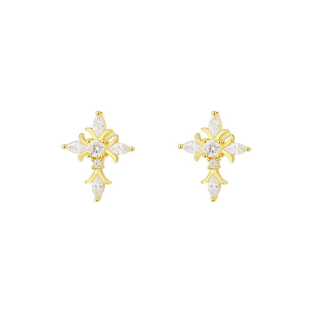 S925 sterling silver earrings set with cubic zirconia