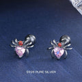 S925 Sterling Silver Halloween Spider Ear Cuff with Micro-set Zirconia
