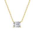 Emerald Cut Moissanite Solitaire Necklace in 925 Sterling Silver