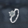 S925 Sterling Silver Moissanite Snowflake Ring