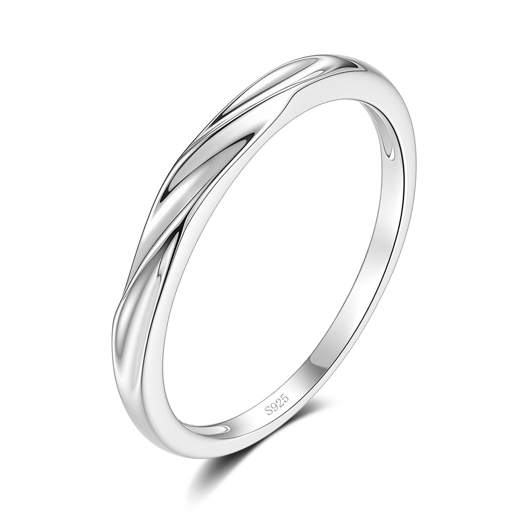 S925 Sterling Silver Möbius Strip Couple's Rings